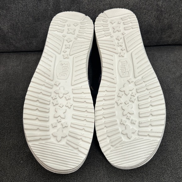 Hey Dude Wendy Winter Sweater Womens 7 Navy Blue Ugly Slip On Shoes 43536-4HQ - Picture 6 of 10